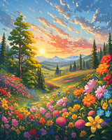 ldazao Landscape Adult Paint by Number Kits, Paint by Numbers Flowers,Flower Paint by Numbers Kit for Adults, DIY Canvas Oil Painting Paint by Number for Gift Home Wall Decor 16x20 Inch ldazao