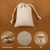 Shappy 20 Pieces Valentine's Day Sublimation Burlap Bags Sublimation Linen Burlap Drawstring Bag Sublimation Burlap Present Bags with Drawstring for Favors Party DIY Craft Candy Bag Shappy