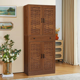 NVETHM Storage Cabinet, Kitchen Pantry, Freestanding Cabinet with Adjustable Shelve and drawer, Tall Cabinet for Living Room, Bedroom, Dinging Room, Office Room, Garage (Walnut) NVETHM