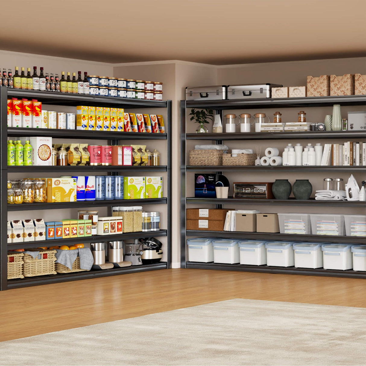 PMKES 65" W Garage Shelving Heavy Duty, 7 Tier Garage Shelves, 65" W x 96" H x 24" D Adjustable Storage Shelving Unit, Commercial Metal Shelves for Warehouse, Basement,2 Pack PMKES