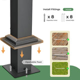 LUXIJOY 10 x10 Arched Outdoor Pergola Patio Metal Pergola for Deck, Outdoor Retractable Pergola with Canopy and Hardware, Small Aluminum Pergola with Canopy Fixed in Various Positions (Grey) LUXIJOY