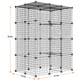 PAWING Catio Outdoor Cat Enclosure Indoor Cat Cage Outdoor Large Metal Wire Cat Playpen Kennel for 1-3 Cats 2x3x4 DIY Kitten Cage Detachable Patio Cat Crate PAWING