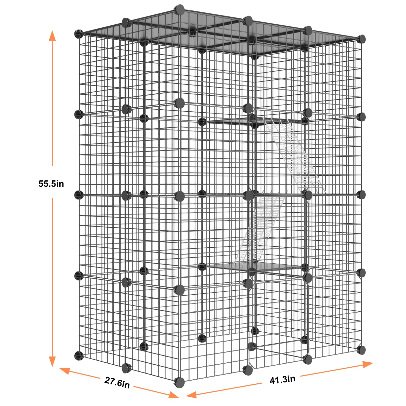 PAWING Catio Outdoor Cat Enclosure Indoor Cat Cage Outdoor Large Metal Wire Cat Playpen Kennel for 1-3 Cats 2x3x4 DIY Kitten Cage Detachable Patio Cat Crate - WoodArtSupply