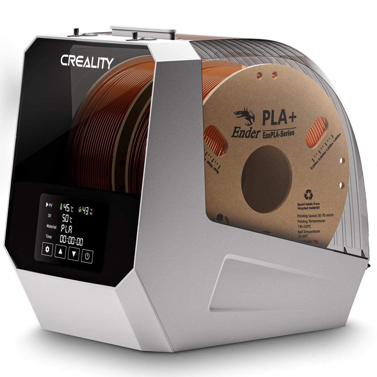 CREALITY 2024 Official Space Pi Filament Dryer Plus, 2 Spools 3D Printer Filament Dry Box with 360° PTC Fast Heating, 4'' LCD Touch Screen, One Key Set Filament dehydrator for PLA PETG ABS TPU PA YOOPAI