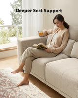 Pipishell Loveseat Couches for Living Room, 65" Modern Couch with Deep Seats and Wide Armrests, Comfortable Love Seat Sofa with Sturdy Frame, Easy to Clean with Removable Covers, White Pipishell