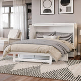 AFI, Northfield Queen Murphy Bed Chest with Mattress, Storage Drawer and Built-in USB Charger, White AFI