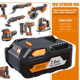 FERRYBOAT 7.0Ah Replacement for Ridgid 18V Lithium Battery R840087 R840083 R840086 R840085 R840084 AC840085 AC840086 AC840087P AC840089 Power Tool Battery 2 Packs FERRYBOAT