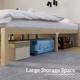 Bamboo Bed Frame Queen Size Wood Platform Bedframe Solid Stable with Non-Slip Slats Support Tall Bed No Box Spring Needed Heavy Duty Easy Assembly Noise Free Nature bambooflow