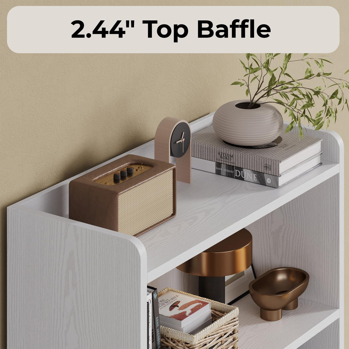 IRONCK Bookshelves and Bookcases with 4 Doors, 6-Tier Bookshelf with Storage Shelves 74.6 in Tall Bookcase for Home Office, Living Room, Bedroom, White IRONCK