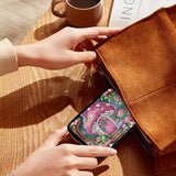 C'eitura 2PCS Tree House Gnome Diamond Art Painting Card Holder & Change Purse Set, Enchanted Forest RFID Blocking Wallet, Fairy Tale Compact Organizer with Zipper for Gnome Lovers C'eitura