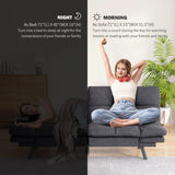 Cozysnooze Convertible Futon Sofa Bed Couch,Linen Fabric Futon Sofa Couch,Memory Foam Futons,Small Splitback Modern Loveseat Sleeper Couch Bed for Living Room,Office,Apartment,Dark Grey Cozysnooze