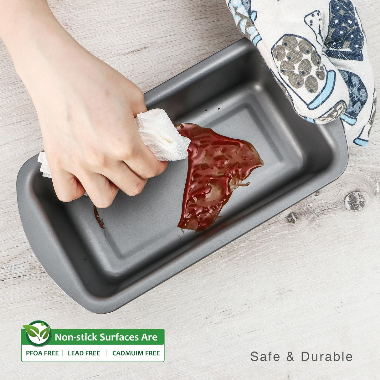 HONGBAKE 3 Pack Bread Pan for Baking Loaf Pan Set, 8.5 x 4.5 Inches Loaf Pan with Wide Grips Nonstick Bread Tin 3 pack, 1Lb Perfect for Homemade Bread, Grey HONGBAKE