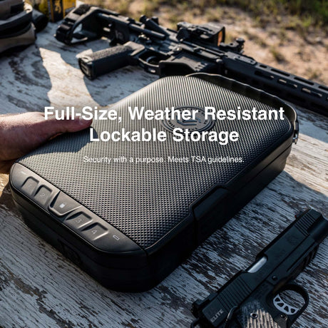 VAULTEK LifePod 2.0 Secure Waterproof Travel Case Rugged Electronic Lock Box Travel Organizer Portable Handgun Case with Backlit Keypad (Covert Black) (Biometric) VAULTEK