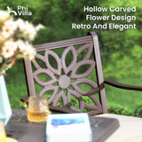 PHI VILLA Cast Aluminum Patio Dining Set for 6 Person, 7 Piece Outdoor Patio Set with 64" x 37" Cast-Top Aluminum Table(2.3" Umbrella Hole), 4 Dining Chairs and 2 Swivel Rockers with Seat Cushions PHI VILLA