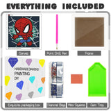Mlife Diamond Art Painting Kits for Kids with Frame Art and Crafts for Kid, Diamond Art Kits for Kids Ages 4-8-12, Cartoon Art Kit for Kid,Adult Beginner,DIY,Gift,Home Decoration(Spiderman) Mlife