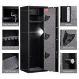 HEANVO 5 - Gun Safe Rifle, Long Gun Safe for Home Rifle and Pistols, Gun Safes & Cabinets with Drawer and Removable Shelf, Cabinet with Mute Function, Rifle Safe with LED Light HEANVO
