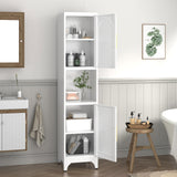 UNICOLY 75" Tall Kitchen Pantry Storage Cabinet, Pantry Cabinet with Doors and Shelves, Microwave Stand, for Laundry, Living Room, Bathroom, Dinning Room, Assembly Required, White UNICOLY