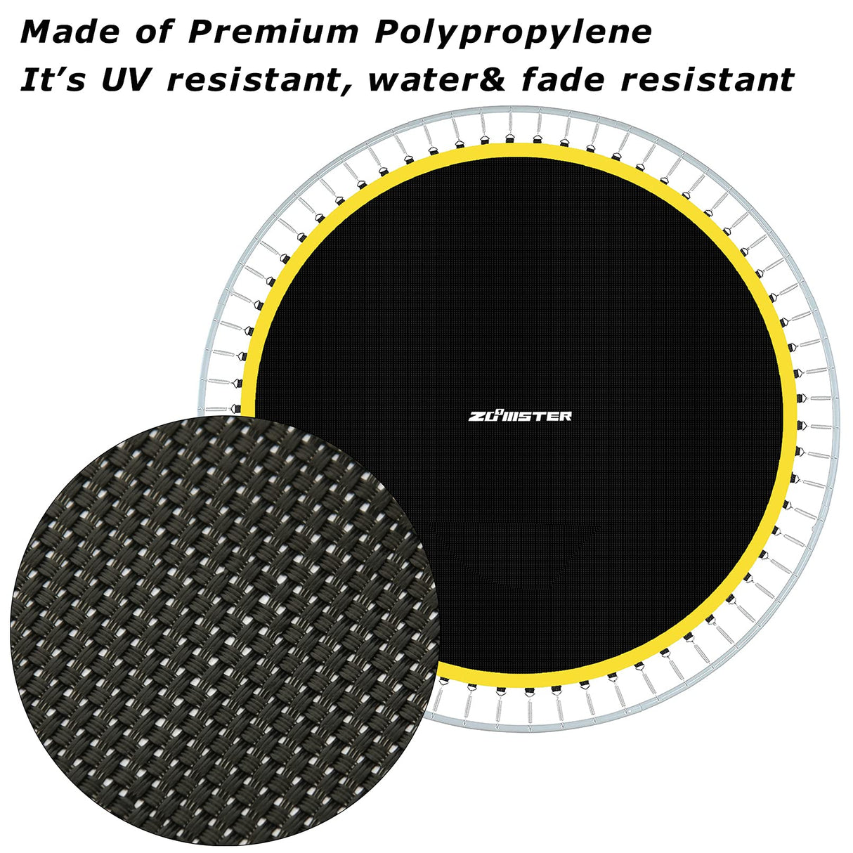 Replacement Trampoline Mat, Fits 14FT Round Trampoline with 72 V-Hooks Using 5.5" Springs, Jumping Trampoline Mat with 8 Rows of Stitching (Spring not Included) Zoomster