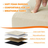 Zerbuger Cat Litter Box Enclosure Furniture for Odor Control, Hidden Cabinet Cats Litter Ottoman with Flip-Up Lid,Cat Litter Box Bench with Storage Space, Dog Proof (Cream, Large) Zerbuger