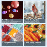 SJUTOUCI Diamond Painting Kits for Adults, Winter Diamond Art Kits for Beginners, 5D DIY Diamond Bead Dot Art, Full Drill Gem Craft Home Decor 12x12 inch, Snowscape SJUTOUCI