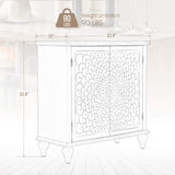 PHI VILLA White Antique Storage Cabinet - Sideboard and Buffet Cabinet Accent Cabinet with Doors PHI VILLA