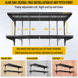 Brukid 2 Tier 1.3x4ft Garage Shelving Wall Mounted, 400 lbs Load Capacity，15.6x48inch per Shelf Height Cassette Adjustable Floating Shelves(Black) Brukid