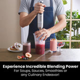 Elite Gourmet EHB1062 Variable Step-less Speed Immersion Hand Blender 500 Watts with Turbo, Stainless Steel Blades, Pressure Controlled Stick Mixer, Sauces, Soup, Smoothies, Baby Food, Stainless Steel Elite Gourmet
