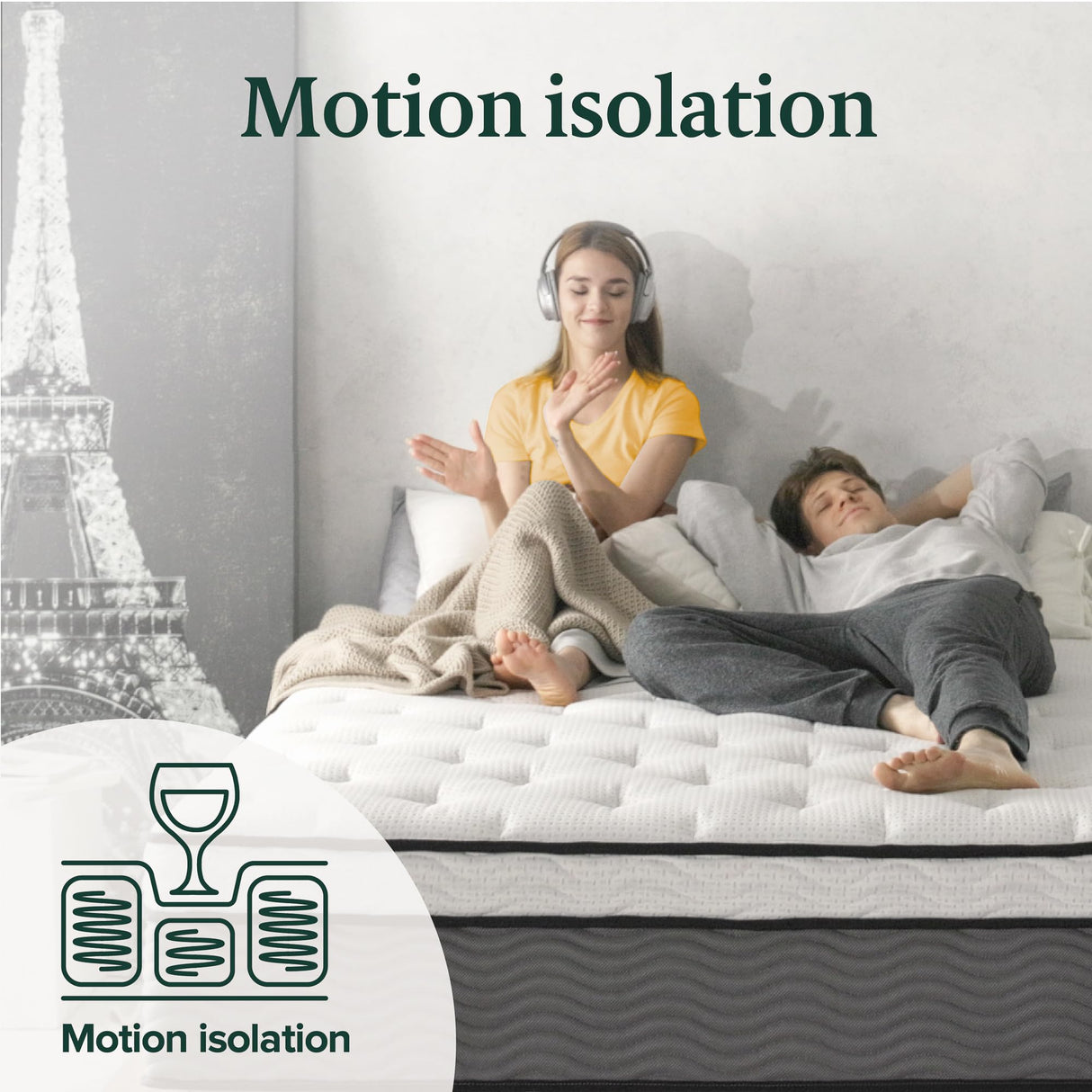 ZINUS 12 Inch True Support Hybrid Mattress [New Version], Queen, Fiberglass Free, Medium Feel, Motion Isolation, Certified Safe Foams & Fabric, Mattress in A Box Zinus