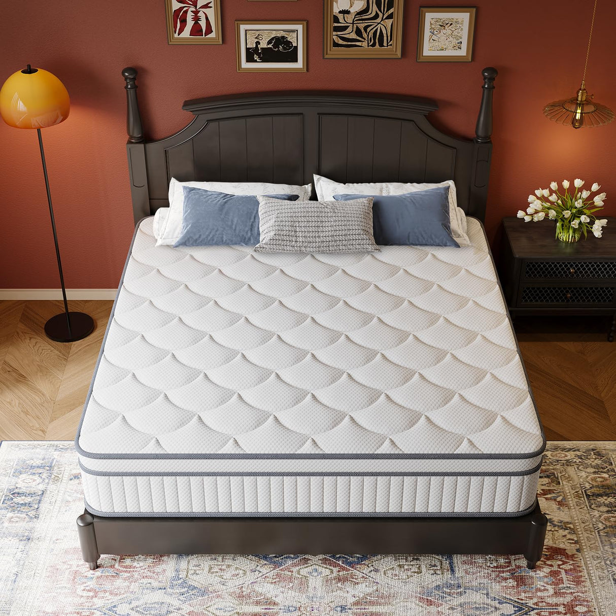 Queen Mattress, 10 Inch Queen Size Mattresses in a Box, Hybrid with Gel Memory Foam and Pocketed Springs for Motion Isolation & Enhanced Support, Medium Firm, CertiPUR-US Certified Gsleepee