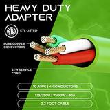 GEARit 30 Amp Dryer Y Splitter to RV/EV (NEMA 14-30P Male Plug to 14-30R / 14-50R Female Receptacle) 4-Prong Adapter Cord - 2.2 Feet GearIT