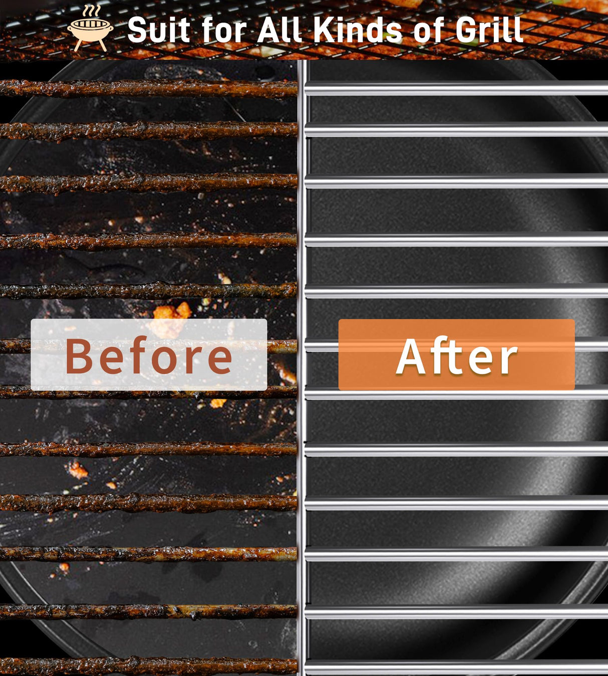 PePeng Grill Brush with Scraper, Non-Slip Handle, Bottle Opener, 3 in 1 Extra Strong BBQ Cleaner Accessories, Deep Clearning Brush for Gas/Charcoal Grilling Grates Pepeng