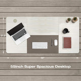 Homall Height Adjustable Electric Standing Desk, 55 x 28 Inches Stand Up Desk, Sit Stand Home Office Desk Computer Workstation with T-Shaped Metal Bracket (White) Homall