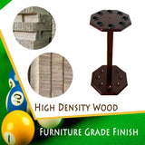 GACCO BILLIARDS Freestanding Billiard Cue Rack, Pool Table Accessories Hold 8 Cues, Pool Cue Stick Holder, Wooden Floor Stand Pool Cue Holder for Billiard Game Room (Mahogany) GACCO BILLIARDS