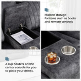 Consofa Zero Gravity Power Reclining Loveseat with Adjustable Headrest, Power Loveseat Recliner with Console, Power Loveseat Recliner Sofa with USB & Type-C Ports for Living Room(Grey) Consofa