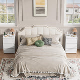 FOTOSOK White Nightstand Set of 2, 26" H White Night Stand with Charging Station, Nightstand Set 2 with USB Ports & Power Outlets, Silent Slides, Wooden End Side Table Bedside Table for Bedroom FOTOSOK