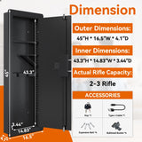 Roomfitters Wall Gun Safe: Quick-Access Rifle Safe with Removable Shelf and Digital Keypad (Black and Silver) – Ideal Gun Safes for Home and Wall Safes Between the Studs roomfitters