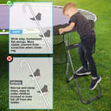 HBTower Trampoline Ladder, 2 Steps with Wide Steps, Trampoline Storage Bag, Universal Hook, 220 lbs Capacity Trampoline Accessories for Children Kids, Black HBTower