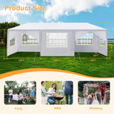 Outvita Outdoor Party Tent, Patio Canopy Tent Gazebo with Removable Sidewalls Instant Event Tent for Cater Events Wedding Birthday Pavilion Beach BBQ (10'x30') Outvita