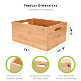 Prosumer's Choice Bamboo Storage Box - Wood Crate - Bamboo Box Storage for Kitchen, Living Room, Office - Arts & Crafts Container Caddy Basket - Home Decor & Organization Accessories 14"L x 11"W x 6"H Prosumer's Choice