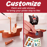 Creativity for Kids Buildeez! Easy Wooden Model Set: Pirate Ship, Sea Skull - DIY Arts & Crafts Kit, STEM Toys and Gift for Kids, Boat Toys for Boys (Ages 5+) Creativity for Kids