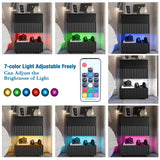 STHOUYN Bedroom LED Nightstand with Gun Drawers, Black Modern Night Stand with USB & Type-C Charging Station, Smart Nightstand Noght Stand, Bedside Table Gun Safe Side End Tables Office (1, Black) STHOUYN