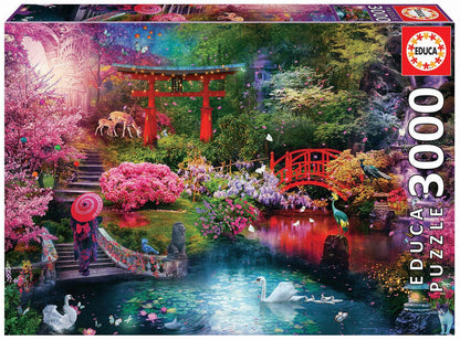 Educa - Japanese Garden - 3000 Piece Jigsaw Puzzle - Puzzle Glue Included - Completed Image Measures 47.25" x 33.5" - Ages 14+ (19282)