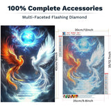 ZENDIYO Phoenix Diamond Painting Kits for Adults, 5D Diamond Art Kits for Adults Beginners, DIY Full Drill Diamonds Dots Gem Art Painting and Crafts for Home Wall Decor 12x16inch ZENDIYO