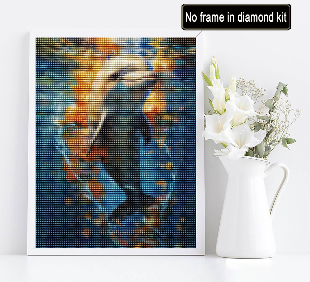 Diymood DIY 5D Diamond Painting Kits for Adults Dolphin - Diamond Art Kits for Adults Sea Creature | Full Drill Round | Crystal Mosaic Picture | Beginner | Home Wall Decor | 12x16 inch Diymood