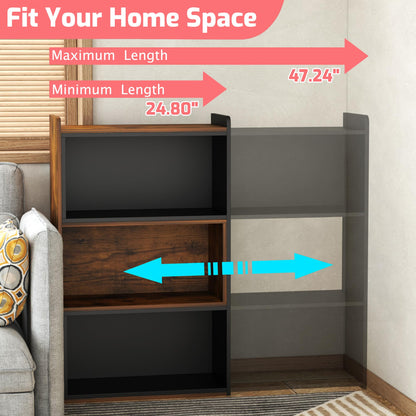 NAIYUFA 4-Tier L-Shaped Corner Bookshelf with LED Lighting - Versatile Storage Solution for Home & Office - WoodArtSupply