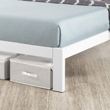 Mellow Rocky Base C 14" Platform Bed Heavy Duty Steel White, w/ Patented Wide Steel Slats (No Box Spring Needed) - Full Mellow