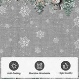 Artoid Mode Grey Snowman Deer Tree Christmas Area Rug, Winter Home Decor Low-Profile Washable Area Rugs for Entryway Bedroom Living Room Laundry Room Indoor 5x7 Feet Artoid Mode