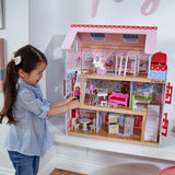 KidKraft Chelsea Doll Cottage Wooden Dollhouse with 16 Accessories, Working Shutters, for 5-Inch Dolls KidKraft