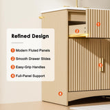 Amada 30″ Bathroom Vanity with Ceramic Sink, Modern Undermount Vanity Sink Cabinet with 2 Doors and 1 Drawer, Fluted Free Standing Bathroom Storage Cabinet with Sink Combo Set, Natural Oak AMADA HOMEFURNISHING