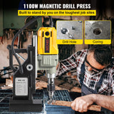 VEVOR Magnetic Drill, 1100W 1.57" Boring Diameter, 2697lbf/12000N Portable Electric Mag Drill Press with 7 Bits, 580 RPM Max Speed Drilling Machine for any Surface and Home Improvement VEVOR